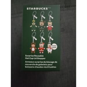 SEALED Starbucks Surprise Hot Cup Lid Stopper Holiday Bear Mystery Box Keychain